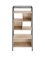 Estantería industrial 4 baldas 8 espacios 75x31x170,5 cm madera clara