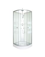 Cabina de ducha hidromasaje amelia blanca - en kit - cuarto de círculo 80cm