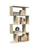 Librería divisora 4 niveles madera roble sonoma 70x24x129 cm