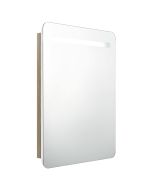 vidaXL armario de baño con espejo y LED blanco y roble 60x11x80 cm