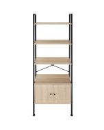Estantería industrial 4 baldas 2 armarios 57,5x34x173 cm madera clara