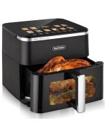 Freidora de aire sin aceite - negra - 11 l - 2000 w