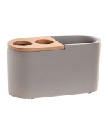 Vaso de cemento bambú 11x4,5x6cm mate gris