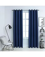 Cortinas opacas con anillas de metal 2 uds azul 140x245 cm es5501
