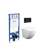 Roca duplo pl10 negro mate + wc kp round smart 52