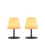 Juego de 2 lámparas de mesa inalámbricas h16cm twins