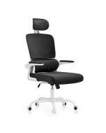Rattantree silla de oficina ergonómica con reposacabezas,blanco