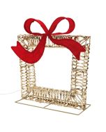 Caja de regalo decorativa de navidad con lazo y marco de luces 500 LED