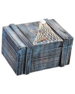 Caja decorativa de madera azul 22x16x13h cm