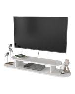 Mueble de tv targema con compartimento 120x30x16cm - blanco [en.casa]