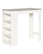 Mesa de bar 115x50x102.7 cm bicolor Homcom, hogar - cocina