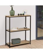 Estantería industrial de metal y madera negra y marrón - 80 cm