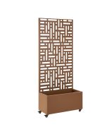 Tabique bernalda con jardinera acero 190x82x38cm - marrón [casa.pro]
