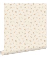 Estahome papel pintado vintage flores beige arena 53 cm x 10.05 m