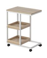 Mesita auxiliar 51x33x66 cm mdf, acero bicolor Homcom