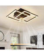 Nettlife ventilador de techo con luz LED integrado negro 34x34