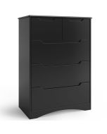 Cómoda negra de mdf con 5 cajones - 72 x 41 x 94 cm