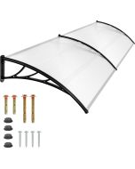Marquesina arqueada para puerta, 2,79 m², 300 x 93 cm, transparente