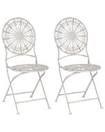 Conjunto de 2 sillas de jardín scafa metal blanco