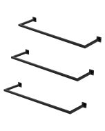 Set 3x percheros de pared 110x30cm de acero inoxidable negro