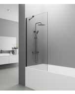 Panel fijo de bañera screen 150x85cm negro + brazo ajustable
