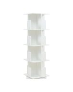 Estantería giratoria talöpintaa de 4 niveles 129x40x40cm blanco [en.casa]
