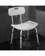 Kibath asiento con respaldo cuadrado acabado blanco mate fabricado en abs