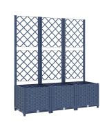 vidaXL jardinera con enrejado pp azul gris 120x40x136 cm