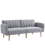 Sofá cama 2 plaza poliéster, espuma, madera de caucho color gris
