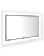 vidaXL espejo de baño acrílico gris hormigón 80x8,5x37 cm