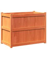 vidaXL jardinera exterior madera maciza pino marrón cera 90x50x70 cm
