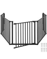 Tectake 5pzas, barrera seguridad, acero, cierre, soporte, pared, negro
