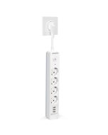 Aigostar regleta enchufe, alargador 4 tomas y 3 usb, interruptor, blanco