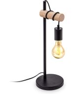 Aigostar lámpara mesa retro E27, industrial metal, negro/dorado