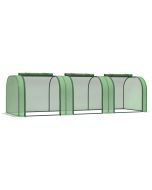 Invernadero 295x100x80 cm acero, pe color verde Outsunny