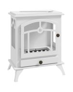 Chimenea de etanol 45x28x54 cm acero, acero inoxidable color blanco Homcom