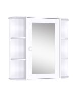 Armario de espejo 66x17x63 cm mdf, vidrio color blanco Homcom, hogar - baño
