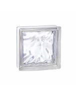 Bloque de vidrio transparente ondulado 19x19x8