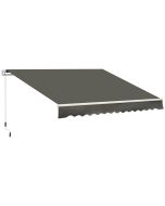 Toldo manual retráctil 350x250 cm poliéster color gris Outsunny