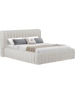 Cama doble de tela "tignes" con espacio de almacenaje - 140 x 190 cm - beig