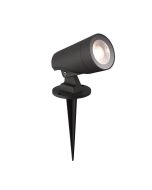 Foco con piqueta kat negro apto para suelos o paredes ip65 wonderlamp