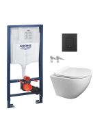 Pack cisterna grohe y pulsador negro mate even con inodoro round de kp