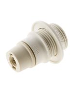 Portalámparas E14 de rosca con tope blanco