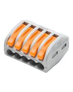 Regletas de palanca 5 vías 0,08-4mm wago 10 uds