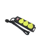 Base de enchufe triple de superficie con tapa negro