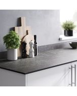 Encimera compacta con superficie hidrófuga doble cara gris cerámica/mineral 300x62x1,2cm
