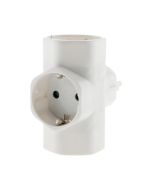 Adaptador de 3 enchufes blanco