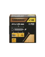 100 tornillos para madera PZ premium 4x20 mm Turbodrive