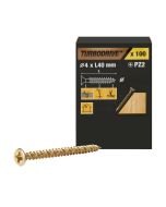 100 Tornillos para madera PZ premium 4x40 mm Turbodrive