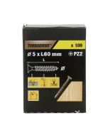 100 tornillos para madera PZ premium 5x60 mm Turbodrive